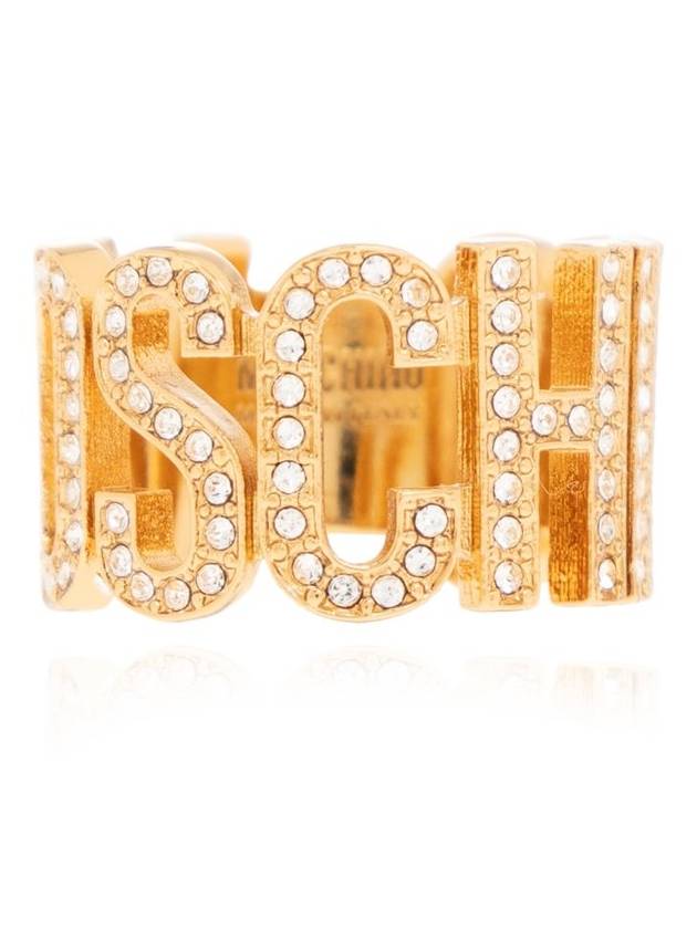 Moschino 로고 레터링 임벨리시드 링