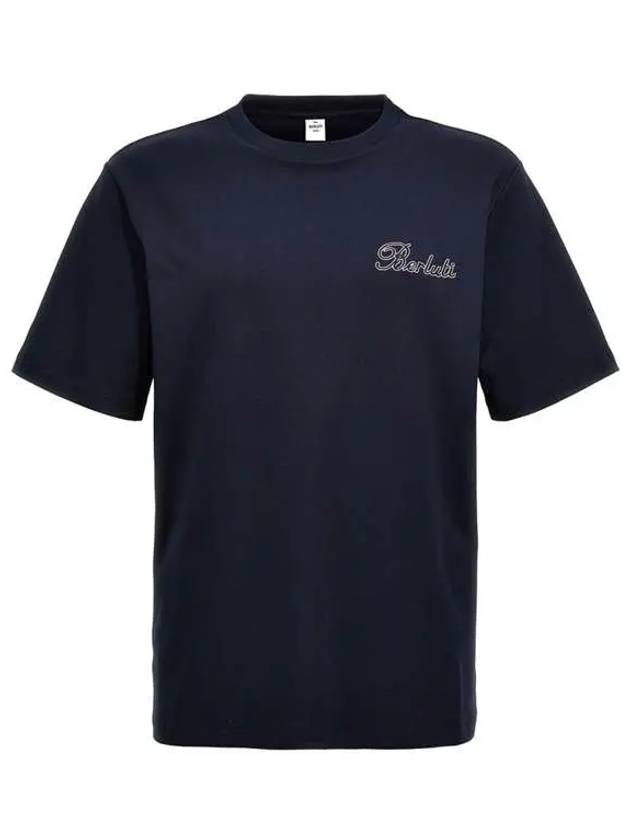벨루티 R26JRS124002651 로고 네이비 반팔 티셔츠 Berluti