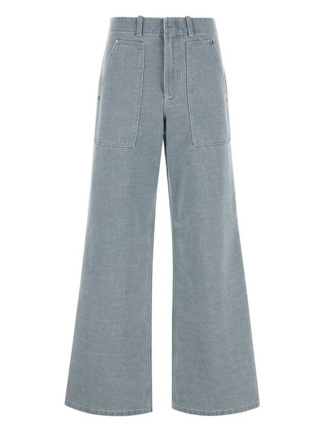 펜디 로고 엠보싱 와이드 레그 진