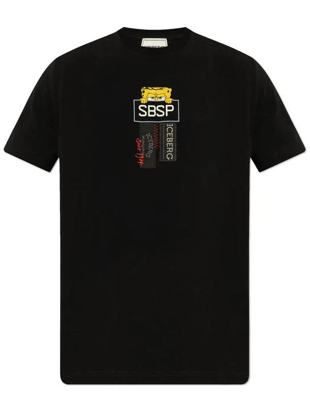 아이스버그 로고 패치 크루넥 티셔츠 25EI1P0F0126318_9000