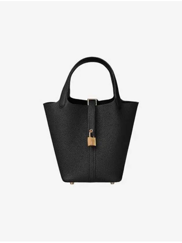 에르메스 피코탄 락 18 백 클레망스 & 골드 하드웨어 누아 Hermes Picotin Lock 18 Bag Clemence & Gold Noir