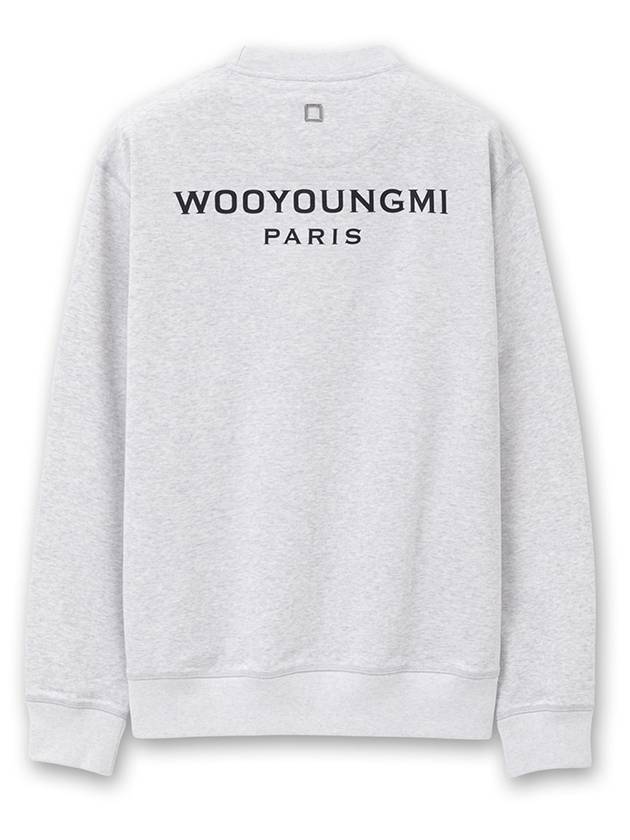 우영미 백 로고 코튼 맨투맨 그레이