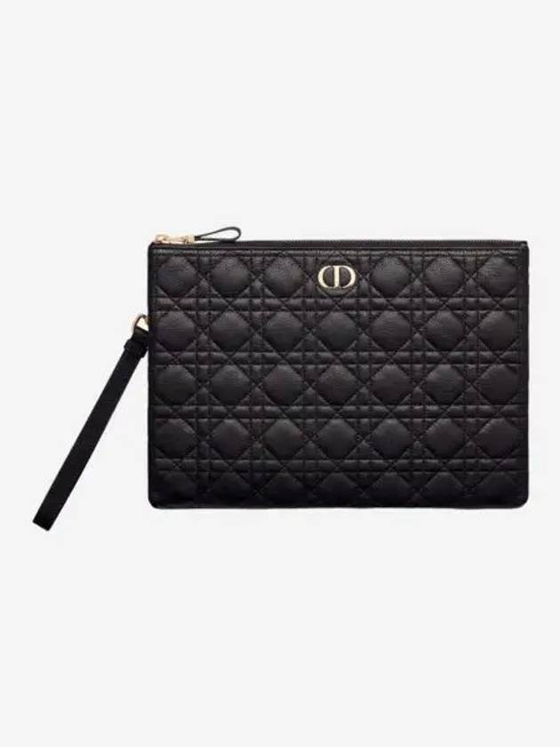 디올 라지 카로 데일리 파우치 서플 까나쥬 카프스킨 블랙 Dior Large Caro Daily Pouch Supple Cannage Calfskin Black