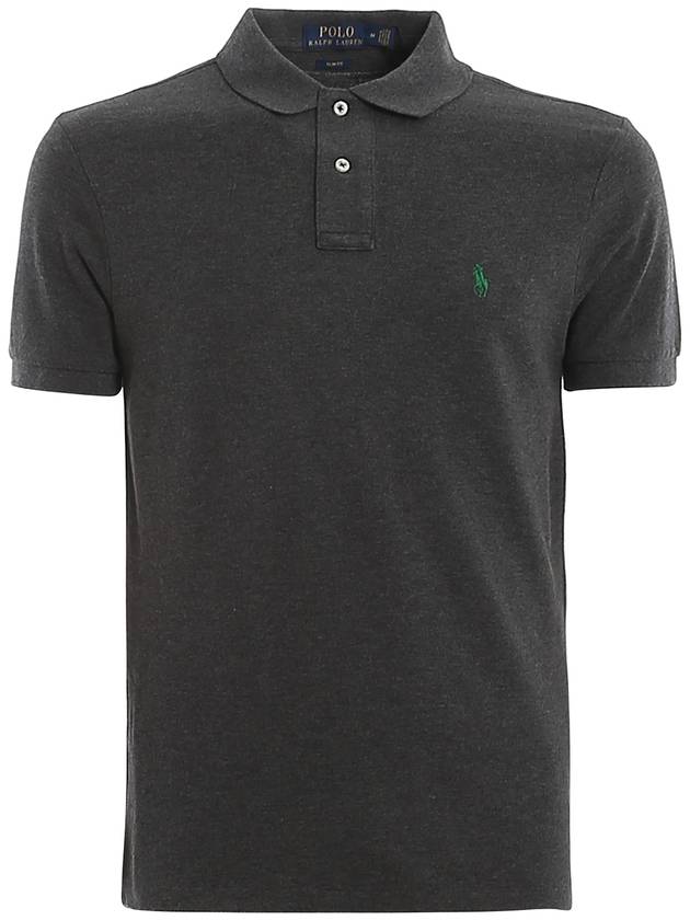 Polo Ralph Lauren Grey cotton logo embroidery polo shirt