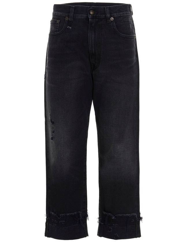 R13 보이프랜드 크롭 데님 진 블랙