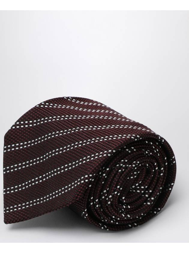 Destin Burgundy/white silk tie