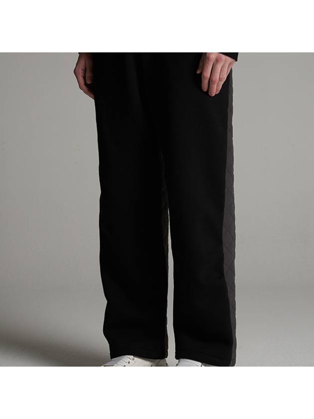 테네르 패딩 셋업 밴딩 와이드 팬츠 블랙