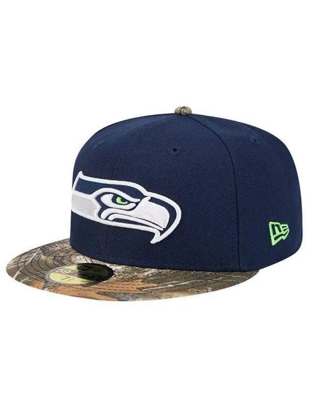 1080222 NFL 시애틀 시호크스 College Navy Active TwoTone Camo 59FIFTY Fitted Hat