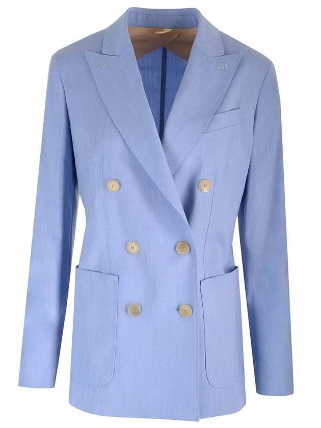 막스마라 여성 맨티드 더블 브레스티드 자켓 블루