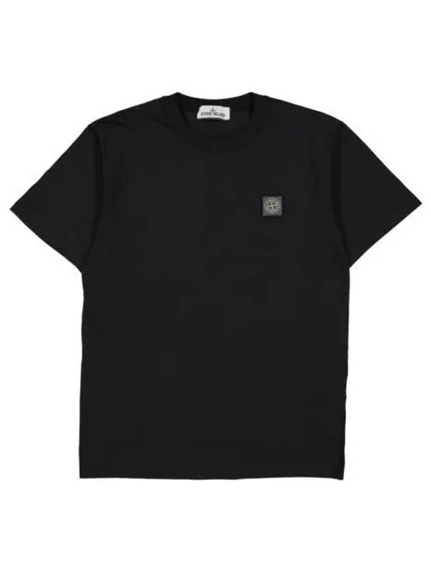스톤 아일랜드 23757 코튼 저지 가먼트 다이드 피사토 트리트먼트 숏슬리브 티셔츠 블랙 22SS Stone Island 23757 Cotton Jersey Garment Dyed Fissato Treatment Short Sleeve T Shirt Black 22SS