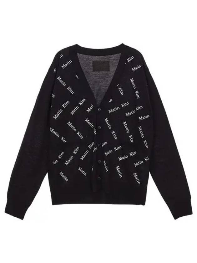 W 마뗑킴 마뗑 지그재그 프린트 가디건 블랙 W Matin Kim Matin Zigzag Print Cardigan Black