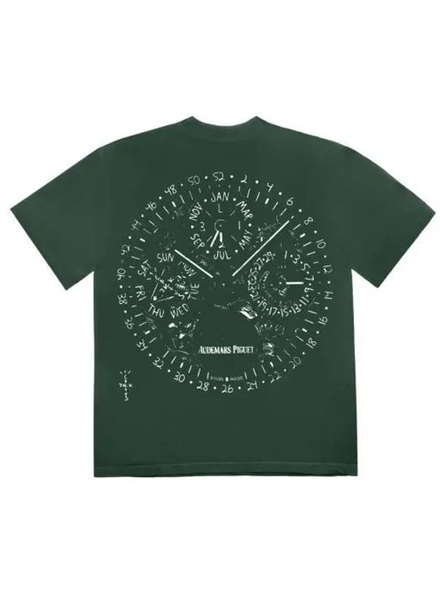 트래비스 스캇 캑터스 잭 x 오데마 피게 워치 페이스 티셔츠 그린 Travis Scott Cactus Jack x Audemars Piguet Watch Face T Shirt Green