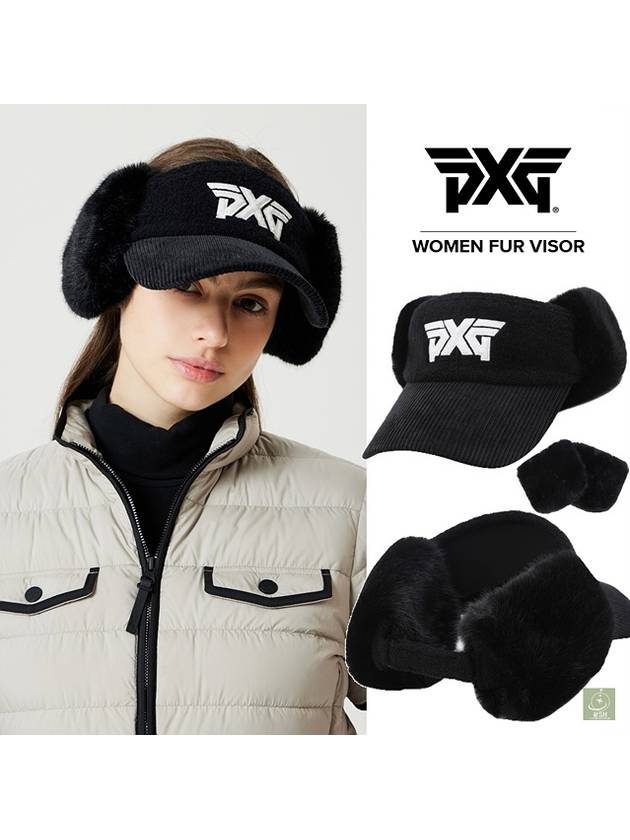 PXG 겨울 골프 방한귀마개 귀달이 털모자 여자 이어워머 귀도리 니트 썬캡 여성골프모자