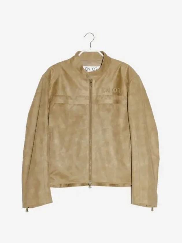 ENOR 엔오르 우먼 레이싱 스웨이드 자켓 베이지 En Or Women Racing Suede Jaket Beige