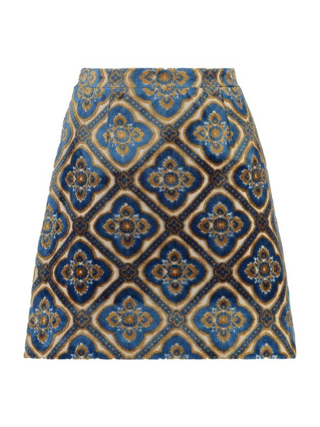 에트로 지어메드릭 자키드 A라인 스커트 블루
