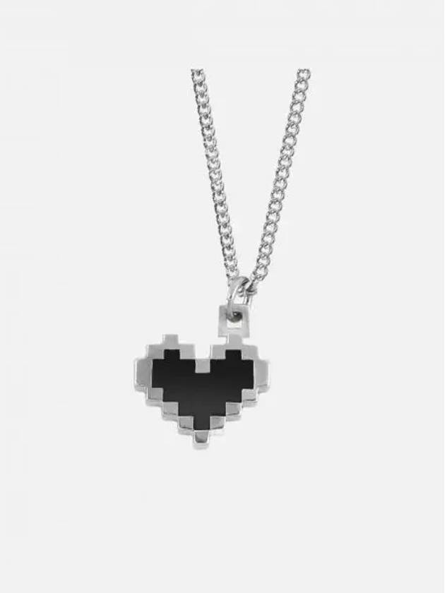 논논 미니 픽셀 러브 넥클리스 실버925 Nonenon Mini Pixel Love Necklace Silver925