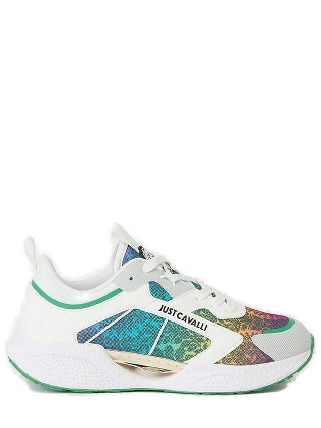 Just Cavalli 로고 프린트 레이스업 스니커즈