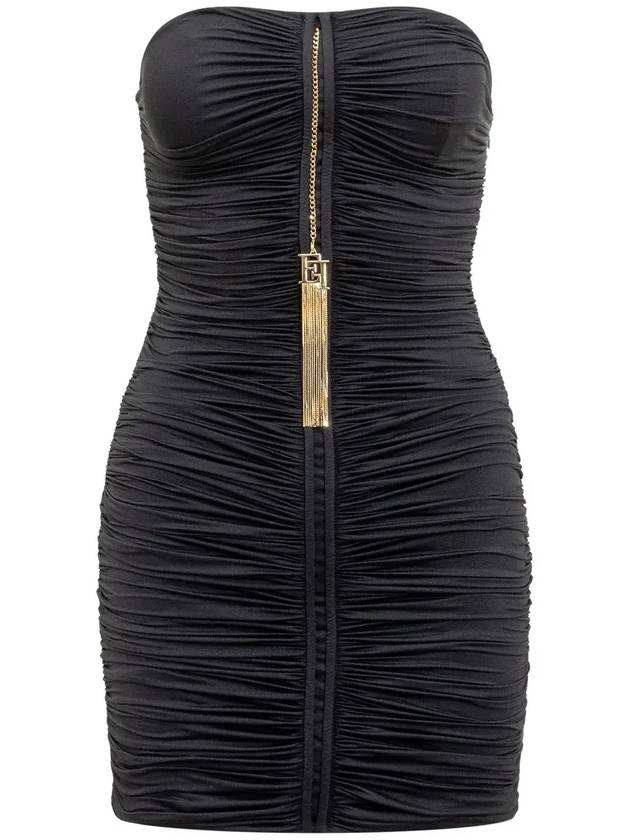 Elisabetta Franchi 드레이프 저지 미니 드레스 AB63842E2_110