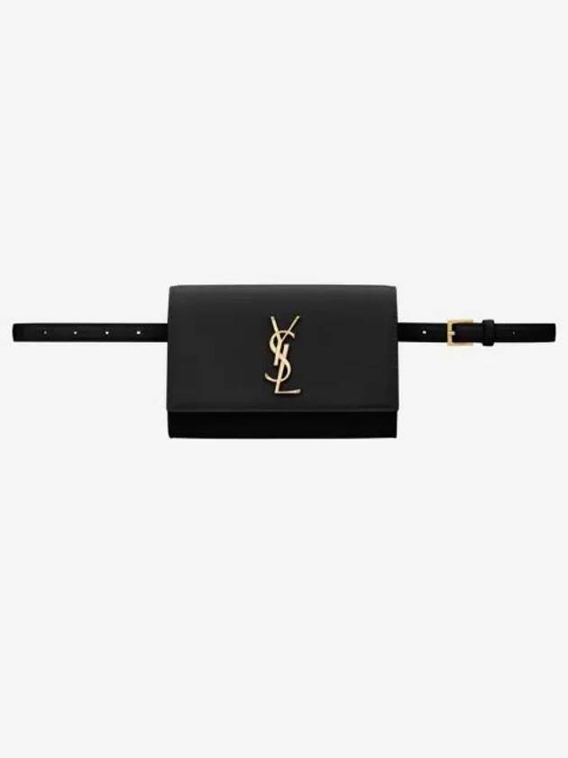 생로랑 그랑 드 뿌드르 그레인 엠보스 레더 케이트 벨트백 블랙 Saint Laurent Kate Belt Bag in Grain de Poudre Embossed Leather Black