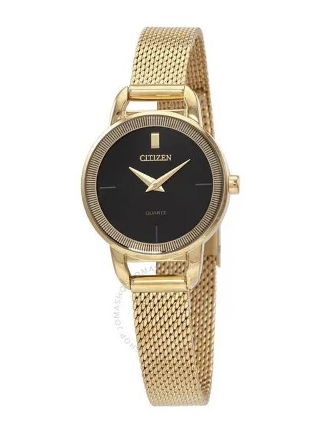 4203153 Citizen Gold Tone Stainless Quartz Black Dial Ladies Watch