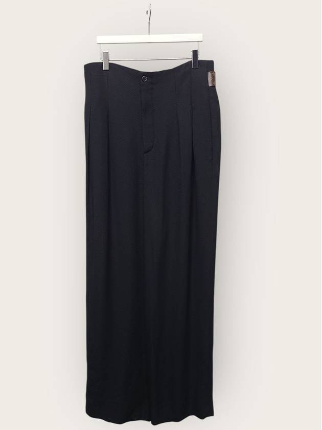 루이비통 블랙 크레이프 핏티드 하이 웨이스트 팬츠 38