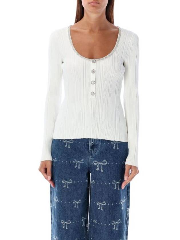 24FW 셀프 포트레이트 긴팔 티셔츠 AW24180TAW WHITE