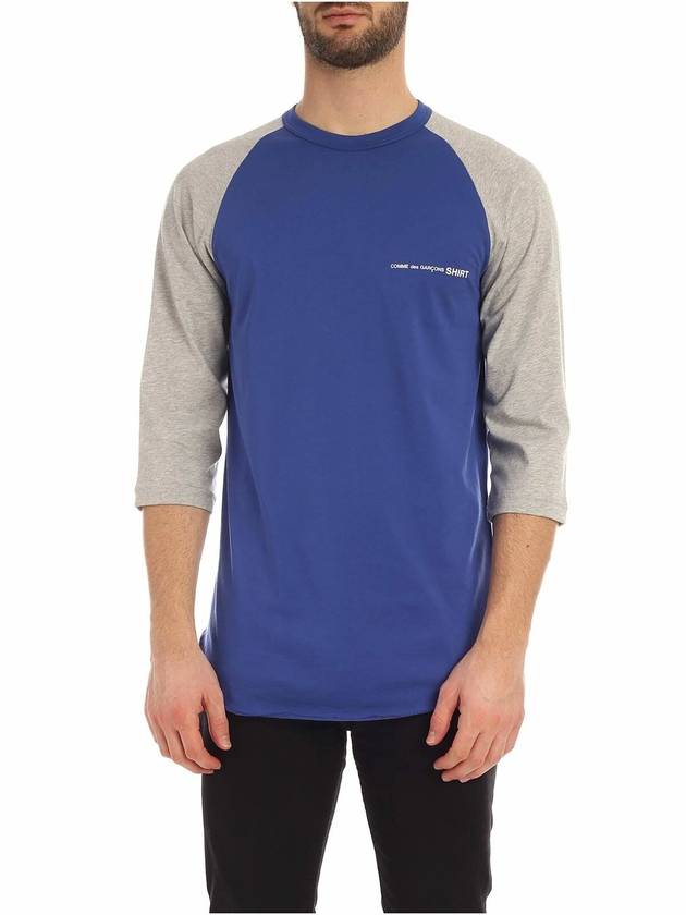 Comme Des Garcons Shirt Logo long sleeves T-shirt in blue and grey