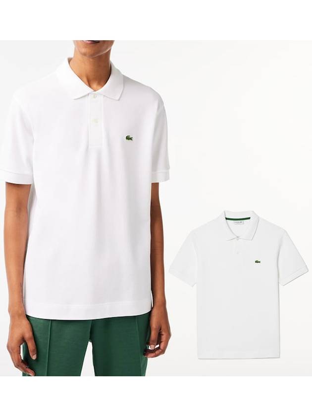 라코스테 남성 클래식핏 헤비 코튼 피케 카라 셔츠 테니스 티셔츠 반소매 반팔 화이트