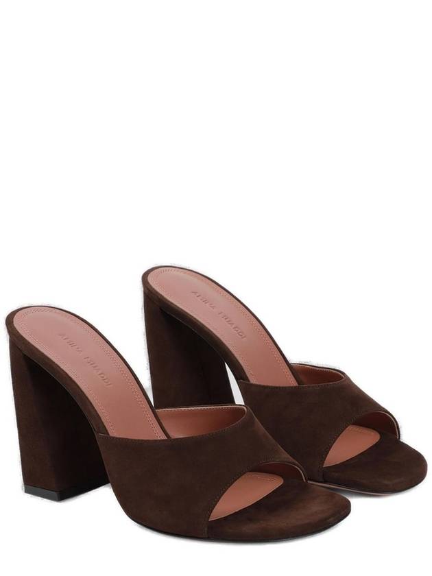Amina Muaddi 오픈 토 슬립온 샌들 Amina Muaddi Open Toe Slip On Sandals