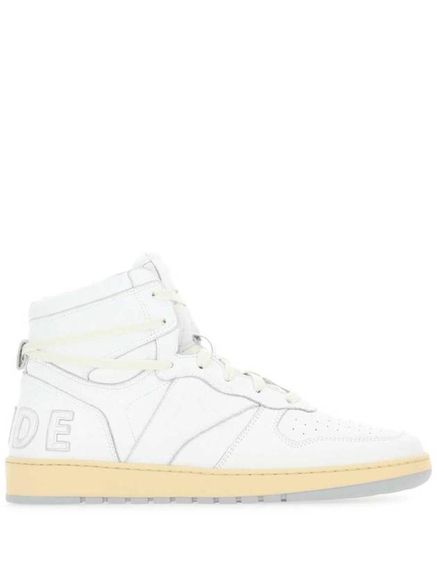 RHUDE 화이트 레더 Rhecess 스니커즈 RHPS23FO09489444 0444