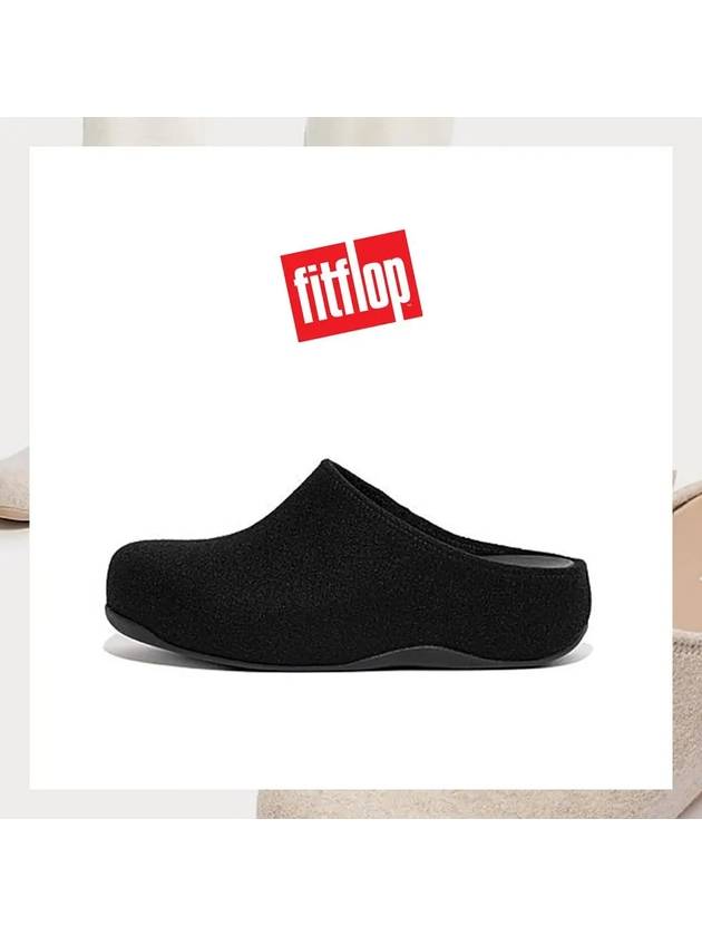 핏플랍 슈브 쿠시 펠트 클로그 슬리퍼 블랙 여자 여성슬리퍼 패션 핏플랍조리