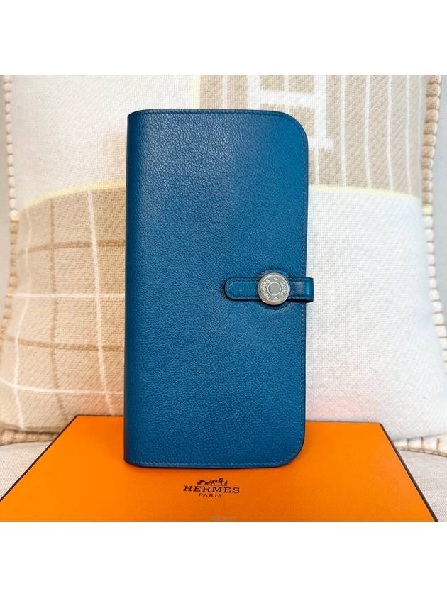에르메스 도곤 렉토 장지갑 인디고블루 은장