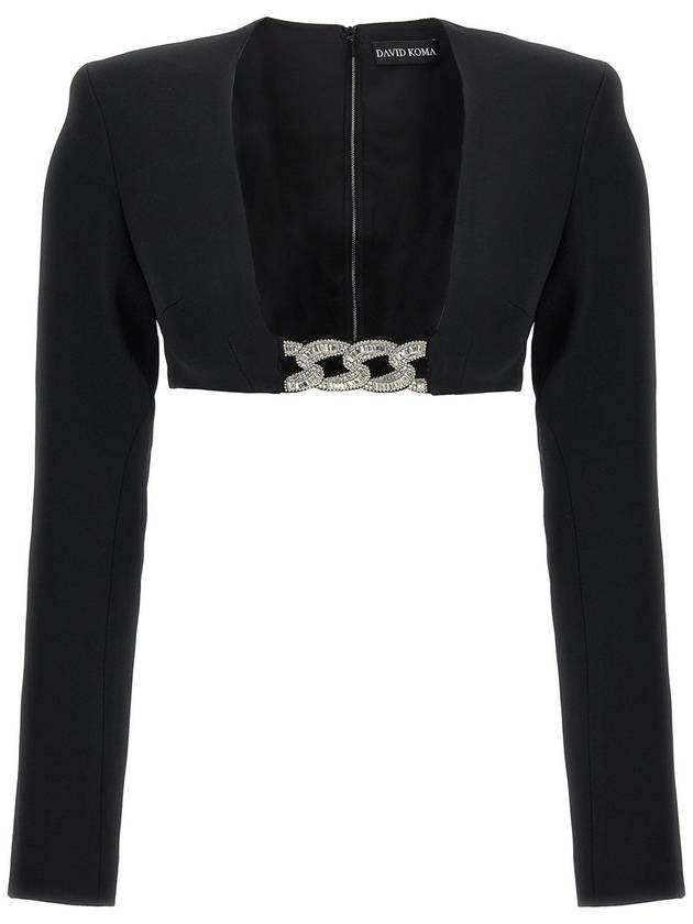 David Koma - 3d Crystsal Chain And Square Neck Tops