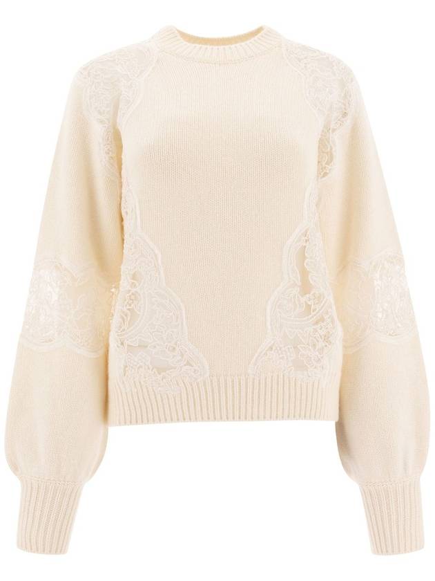 Elie Saab - Sweater With Lace Inserts Knitwear