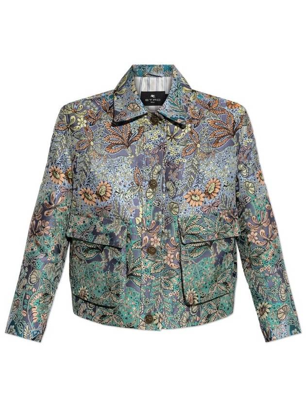 에트로 플로럴 자카드 버튼 재킷