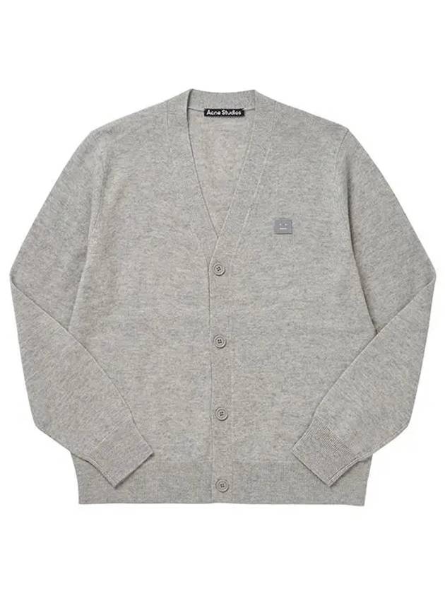 아크네스튜디오 ACNE STUDIOS C60038 LIGHT GREY MELANGE 페이스 로고 가디건