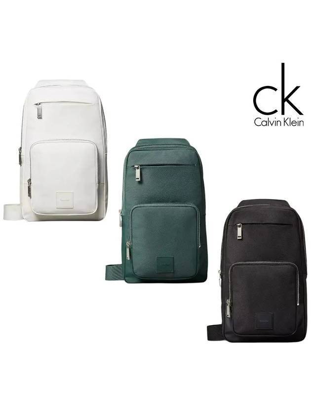 캘빈클라인 가방 유틸리티 슬링백 블랙 화이트 그린