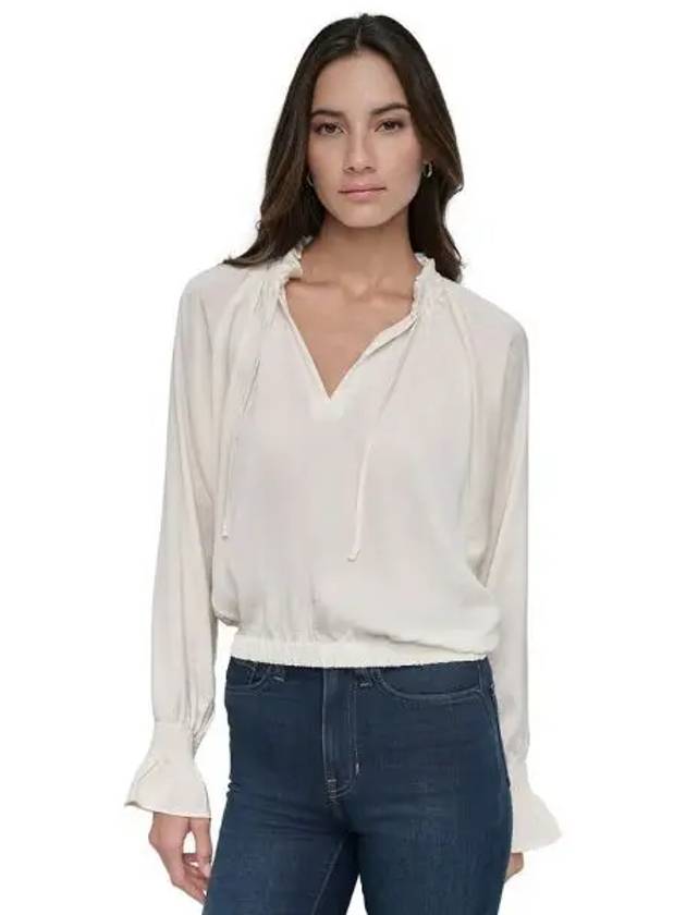 우먼 DKNY 디케이앤와이 진 Smocked Cuff 나그랑 슬리브 블라우스 G0h Eggnog 9887983