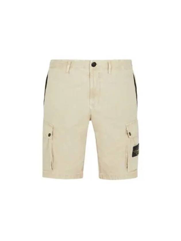 스톤 아일랜드 L11WA 브러쉬드 코튼 캔버스 가먼트 다이드 버뮤다 쇼츠 샌드 24SS Stone Island L11WA Brushed Cotton Canvas Garment Dyed Bermuda Shorts Sand 24SS