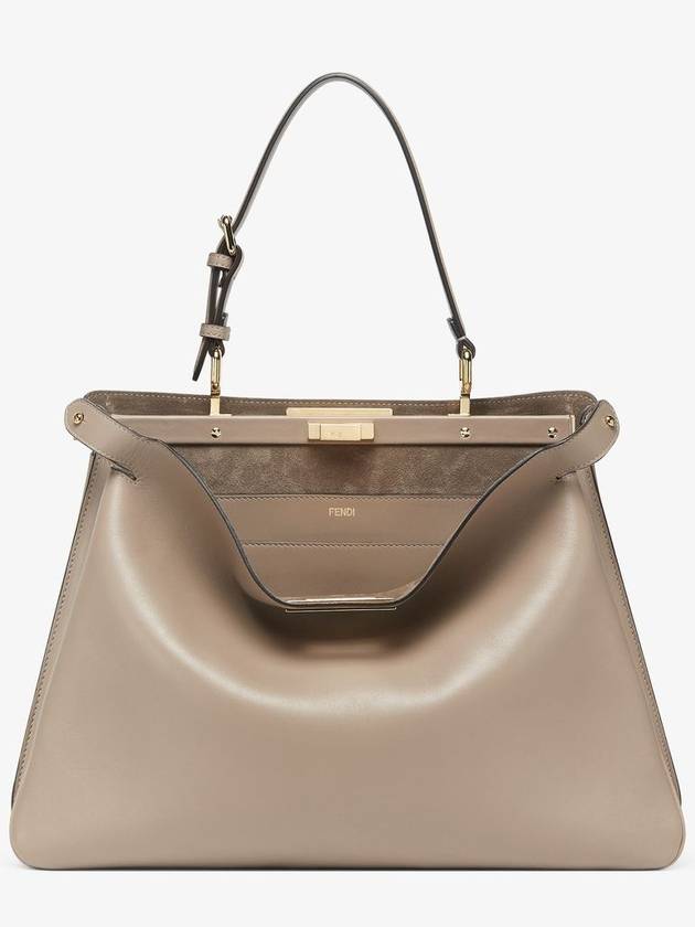 펜디 피카부 라지 소프트 레더 토트 백 도브 그레이