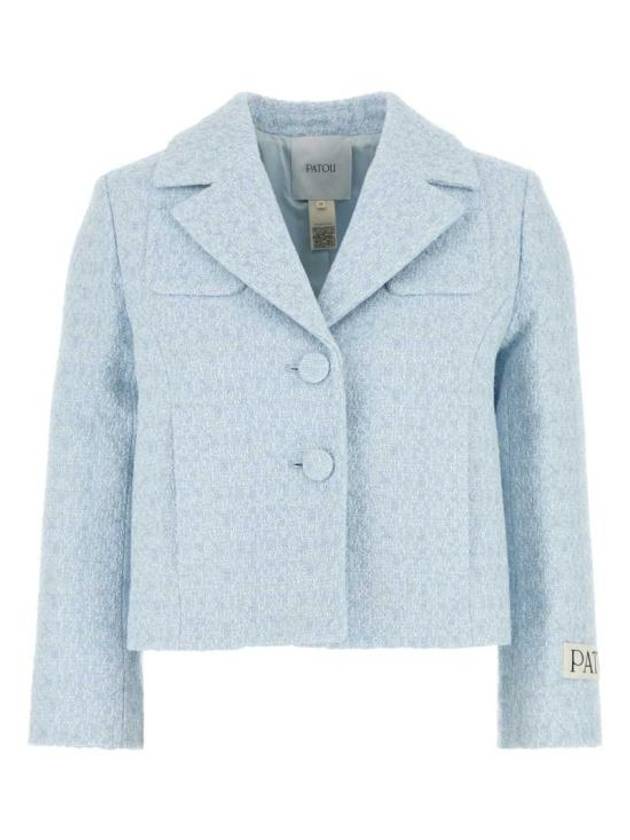 파투 숏 테일러드 라이트웨이트 오가닉 코튼 트위드 자켓 스카이라이트 블루
