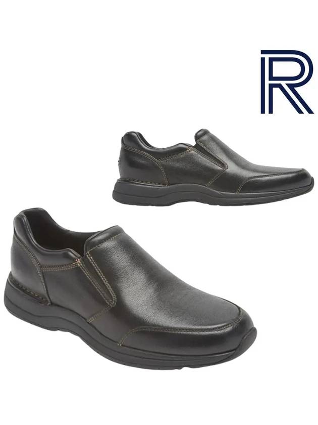 락포트 슬립온 엣지힐2 더블 고어 남성화 신발 블랙