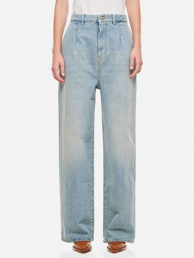 Loulou Studio Attu Wide Leg Denim Pants Sky