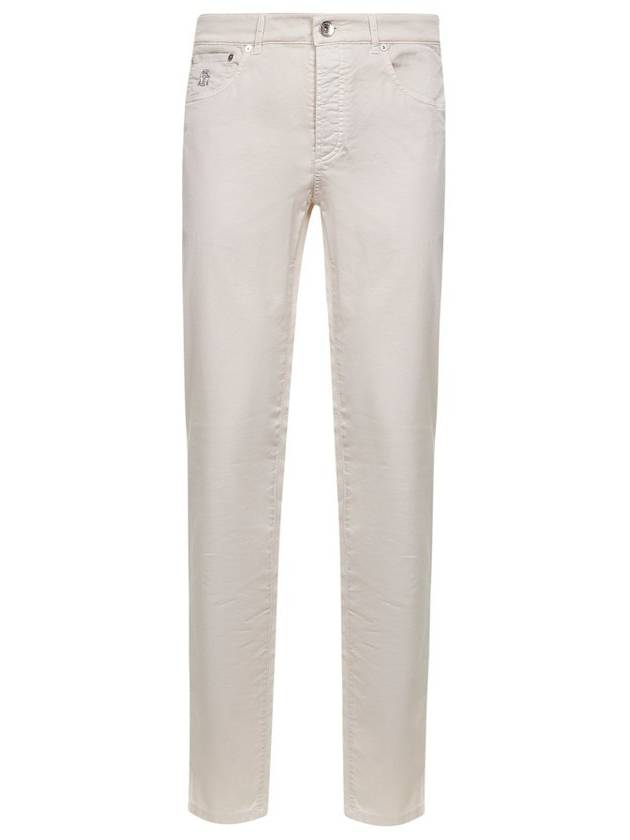 브루넬로 쿠치넬리 로고 패치 팬츠