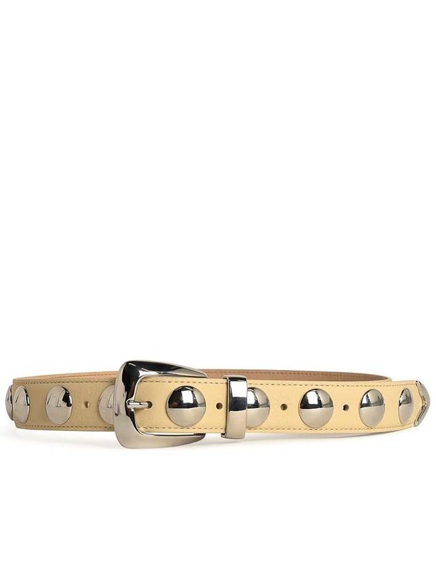 Khaite Benny Studs Ivory Leather Belt