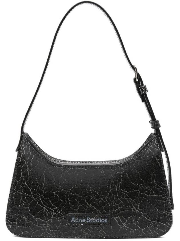 아크네 스튜디오 플랫 마이크로 레더 숄더 백 블랙