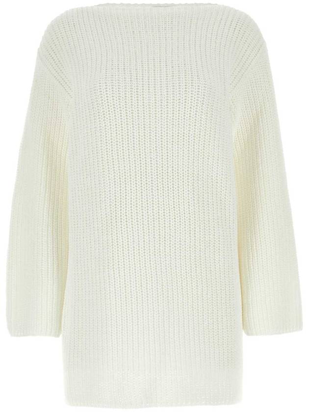 23SS 살바토레 페라가모 화이트 코튼 오버사이즈 스웨터 111714761083 BIANCO