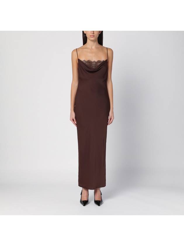 ROTATE Birger Christensen Brown epaulette dress