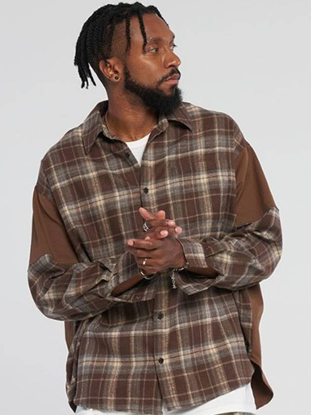 Front and back checkered shirt_Brown