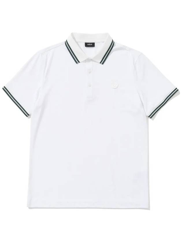 남성 골지 반팔 카라 티셔츠 WHITE